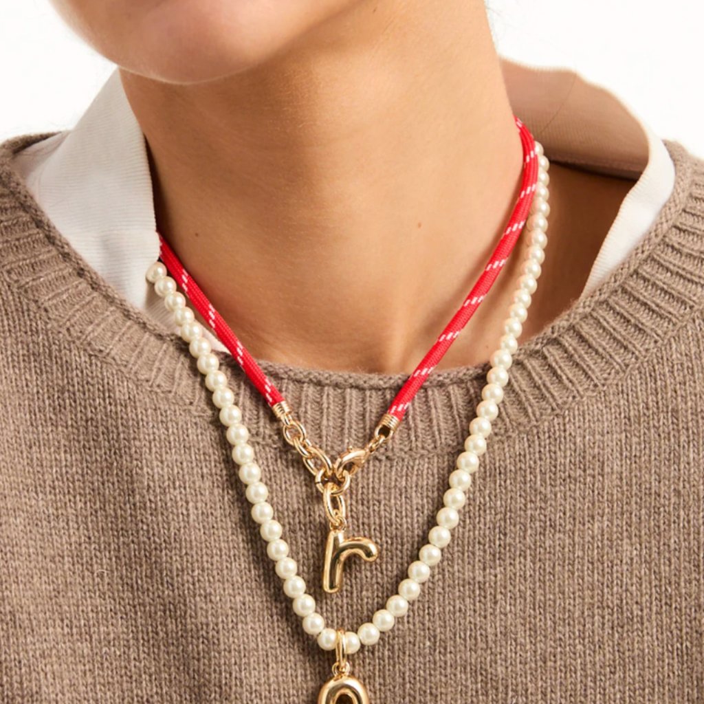 Best Roxanne Assoulin The Happy Cord Charm Necklace RedGold 85$